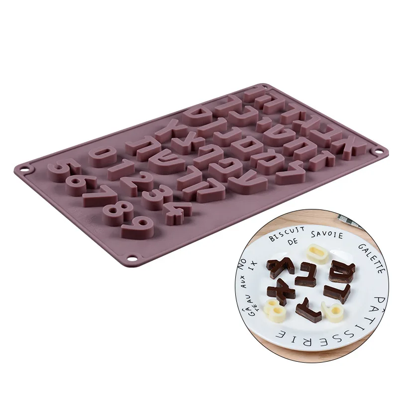 Hebrew Alphabet Silicon Mold Letter Number Cookie Molds DIY Printing Embossing Molds Biscuit Cake Baking Tool Accessories baking mold cookie mould cookie printing mold