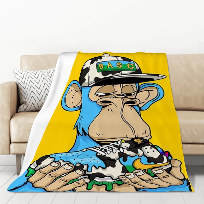 

Winter Blanket NFT Monkey Blankets for Decorative Sofa Blanket Furry Double Bed Blankets & Throws Throw Fluffy Soft Anime Custom