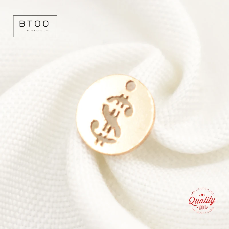 14K Gold gefüllter US-Dollar-Charm, goldgefüllter runder Verbinder-Charm für Armband, Halskette, Ohrringe, DIY-Schmuckzubehör, Schmuck – Detail 8