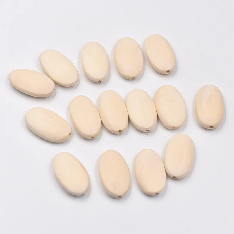 

10pcs Flat Oval 33x20mm Natural Wood Loose Handcraft Beads for DIY Crafts Jewelry Making