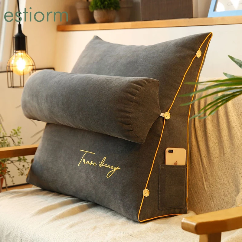 Back Support Pillow for Bed Sitting Bed Triangular Cushion Lounge Sofa  Cushion Big Wedge Adult Backrest Decorative Pillows - AliExpress