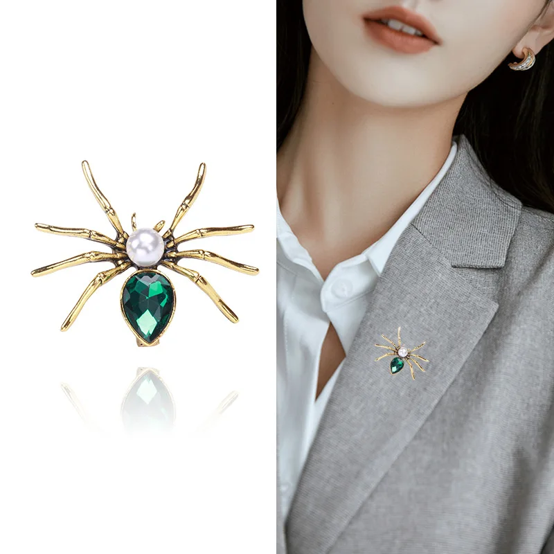 TANGTANG Large Spider Brooch Antique Silver/Gold Plated Brooch Pin Retro  Vintage Simulated Pearl Brooch Cool Jewelry Pin New - AliExpress