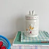 Cute Rabbit Sealed Storage Jar Tea Coffee Bean Storage Ceramic Jar Cartoon Decoration Kitchen Food Storage  Containers 4