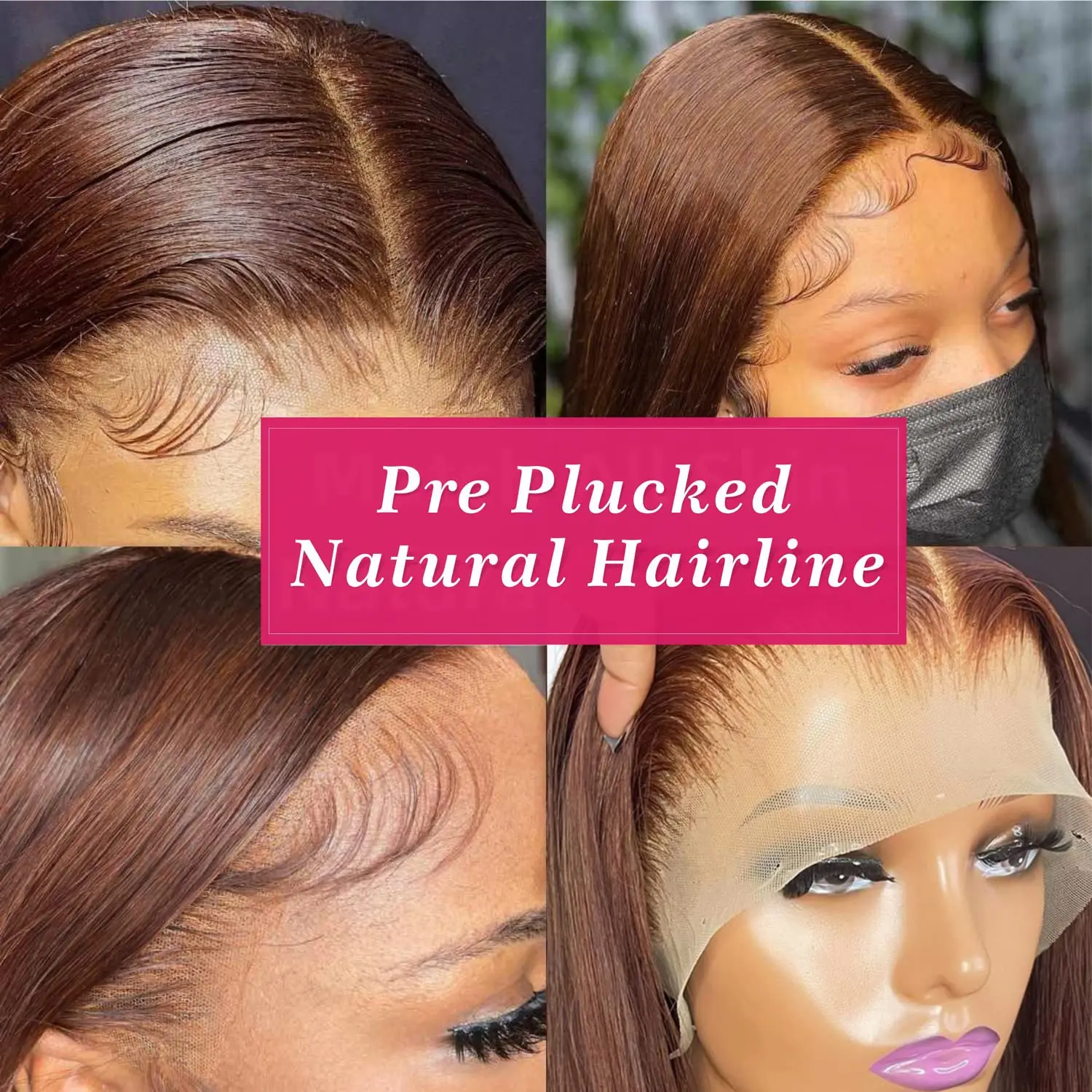 13x6 Chocolate Brown Straight Lace Frontal Wigs 100% Human Hair Wig Transparent Brown HD Lace Front Wig 4x4 5x5 Colored Wigs