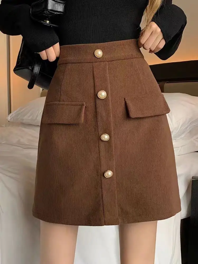 High-waisted Pink Skirt for Women Spring Autumn 2025 New A-line for Fat Mm Covering Belly and Slimming Buttocks Short Skirt 3