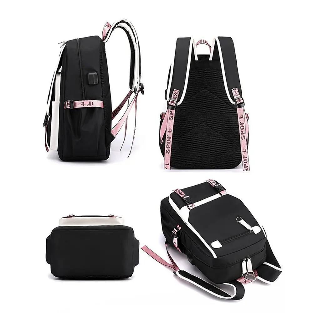 Capibara School Bags Unisex Laptop Capacity Women Men Large Travel Bags Girls Students Patchwork USB Charge Mochilas 3
