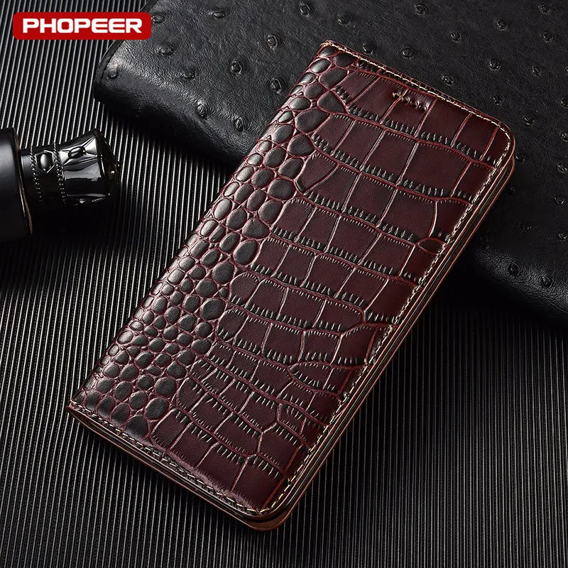 Crocodile Genuine Leather Flip Case For Samsung Galaxy A10 A20 A30 A40 A50 A60 A70 A80 A90 A10S A20S A30S A40S A50S A70S Cover