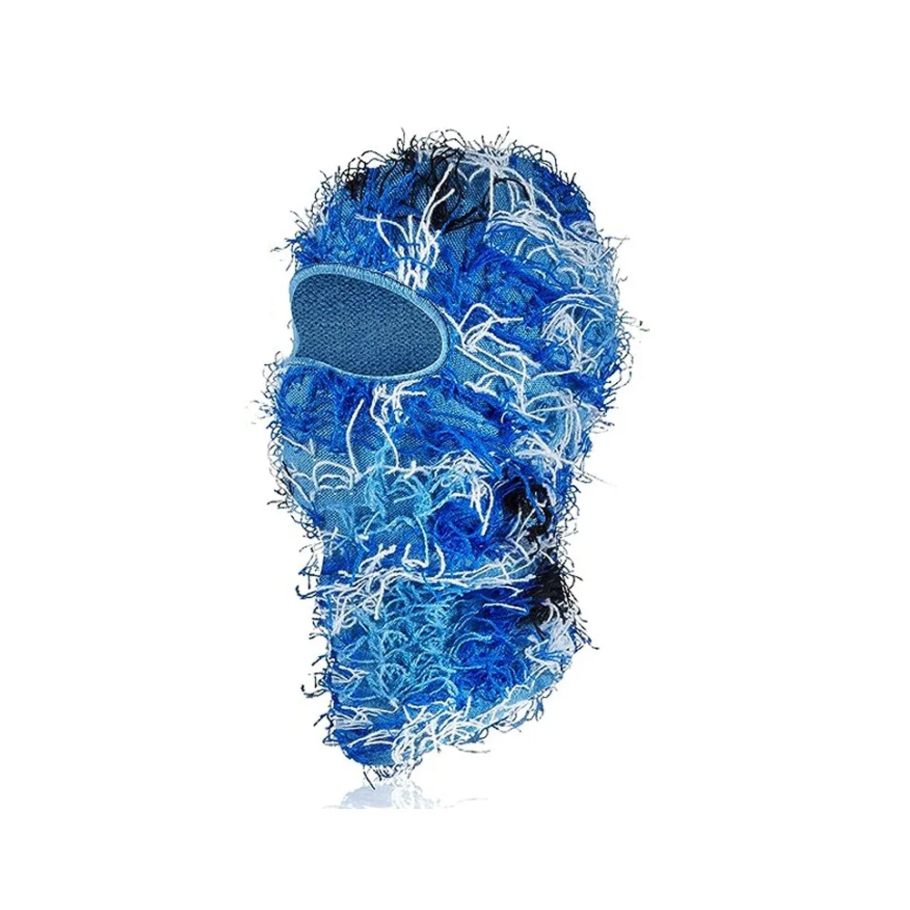 Neue gestrickte warme Gesichtsmaske Headset personalisierte Tarnung Jacquard Einloch Baotou Plüsch Hut Ski winddichte Mütze – Detail 14