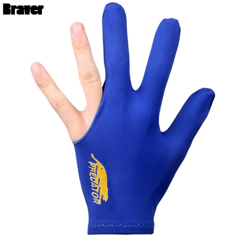 Three Fingers Full-Finger Snooker Pool Cue Billiard Glove for Left Hand Lycra