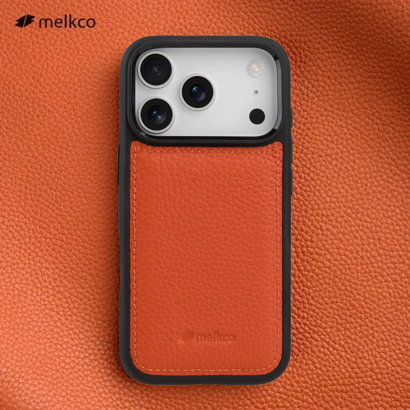 Melkco Genuine Leather Top Layer Cowhide Non-Slip Phone Cover with Soft Bumper