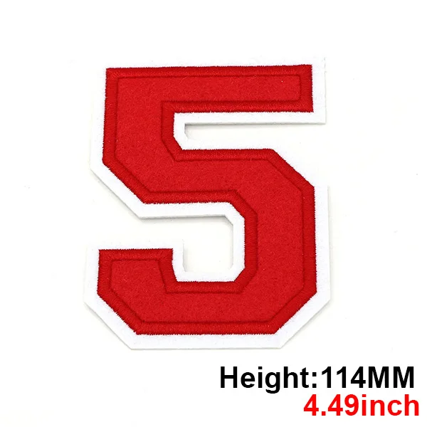 Large Black Embroidered Number Patch 114mm - Iron-On Applique for Clothing, Accessories, and Crafts