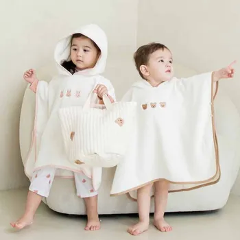 Asciugamano da bagno per bambini Accappatoio per bambini con cappuccio Asciugamano in morbido velluto corallo Coperta Simpatico cartone animato Animale Caldo bambino che dorme Swaddle Wrap 1