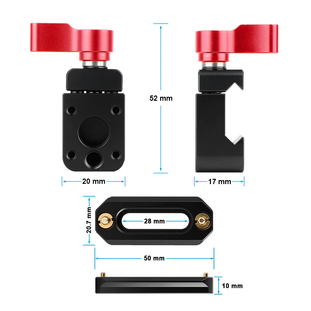 Standard Swat Rail Clamp & NATO Safety Release Safety Rail (5cm ) With M3, M6 &