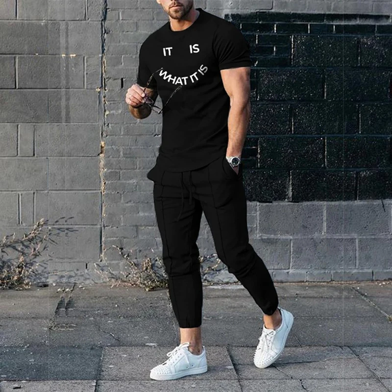 Spring Men's Tracksuit Set 3d Printed Solid Color Jogger Sportswear Casual  Long Sleeves T Shirts+long Pants Suit Men Clothing - Men's Sets - AliExpress