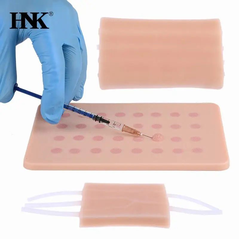 Venipuncture IV Injection Training Pad Silicone Human Skin Suture Model Y/4 Vein Imbedded 3 Skin Layers Injection Practice Model