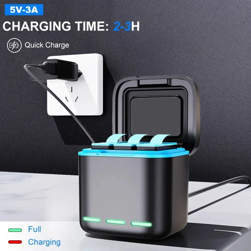 Lot de 3 à 5 Batteries pour Caméra Action 360 - Chargeur Inclus