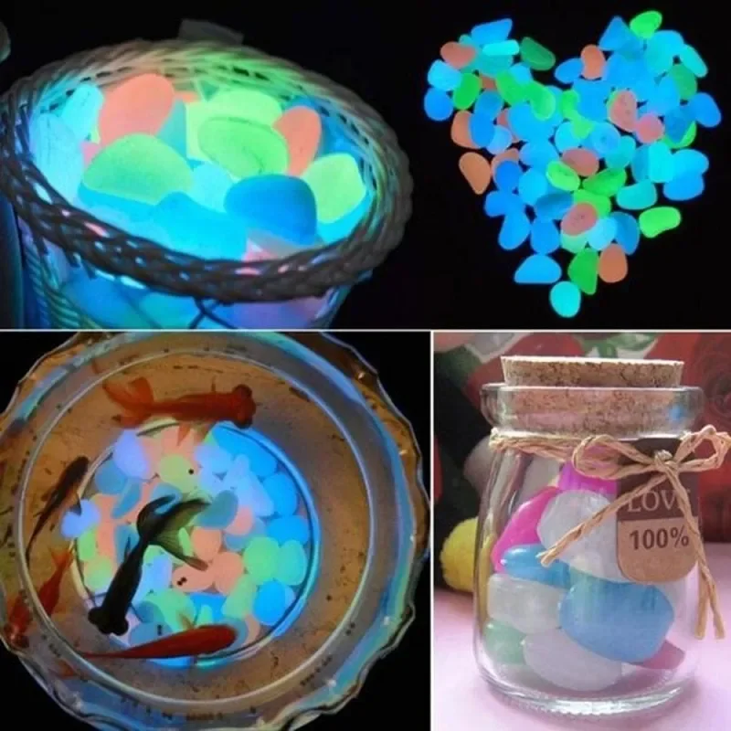 Description Picture 6 of item200Pcs Glow in the Dark Garden Pebbles For Sidewalk Garden Terrace Lawn Garden Patio Fish Tank Aquarium Decoration Glow Stone