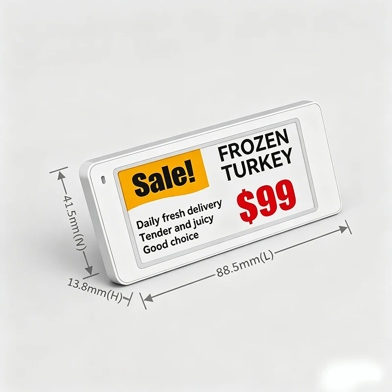 새로운 검정 흰색 빨강 노랑 4가지 색상 2.9인치 가격표 가격 표시 선반 라벨 블루투스 안드로이드 앱 제어 방수 IP65