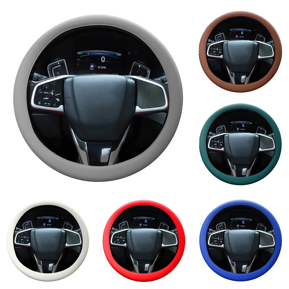 

Auto Parts Steering Wheel Cover Silicone Universal 33cm-42cm 6 Color Eco-friendly Imitation Leather Lychee Grain