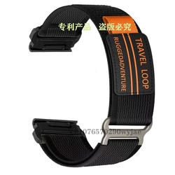 Universal Travel Loop Nylon Strap - 20/22/26mm - Quickfit Band - 22mm Instinct 1 2 (Full Black)
