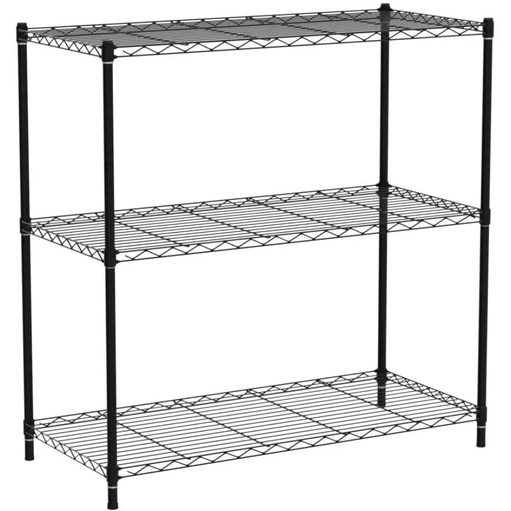3-Shelf Shelving Unit with 3-Shelf Liners, Adjustable Rack, Steel Wire Shelves, Shelving Units and Storage for Laundry Bathroom 4