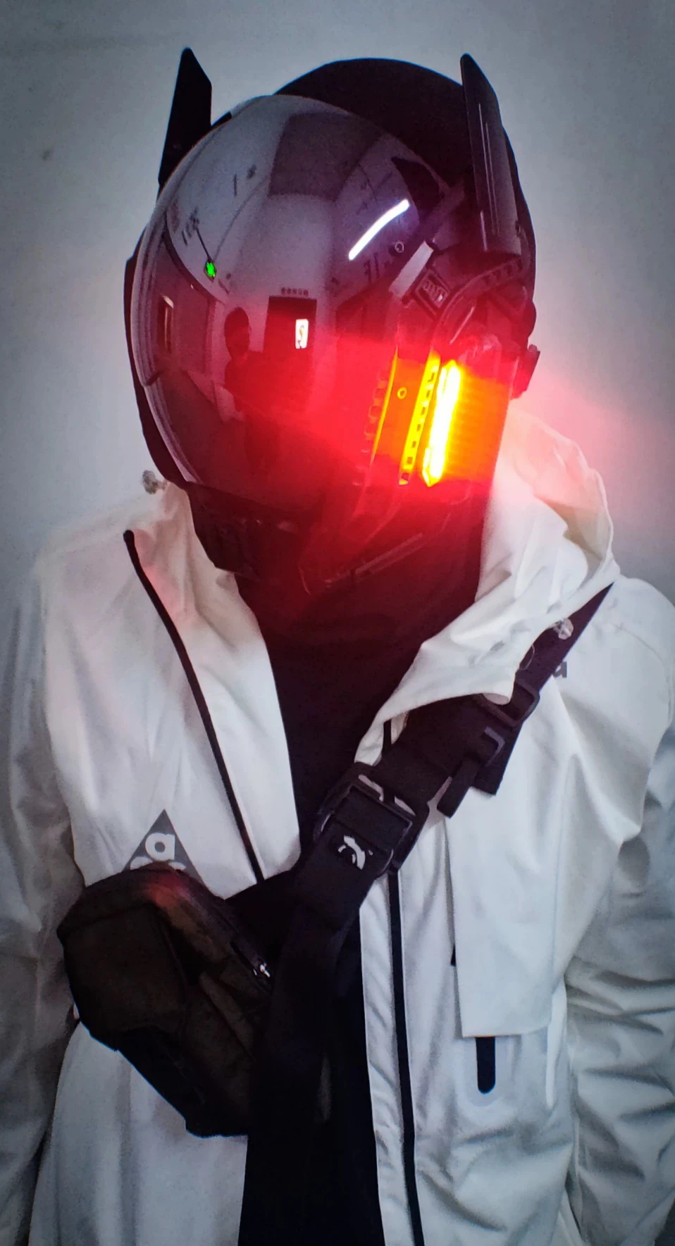 NEW Cyberpunk Helmet Mask with Light Halloween Helmet Cosplay Cyberpunk  Costume