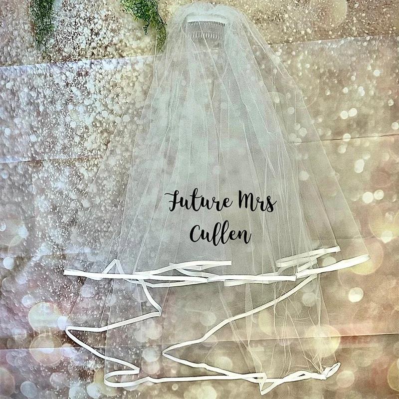 

Personalised custom Bride to be Future Mrs short veil Bridal Shower Wedding Engagement Bachelorette hen Party decoration Gift