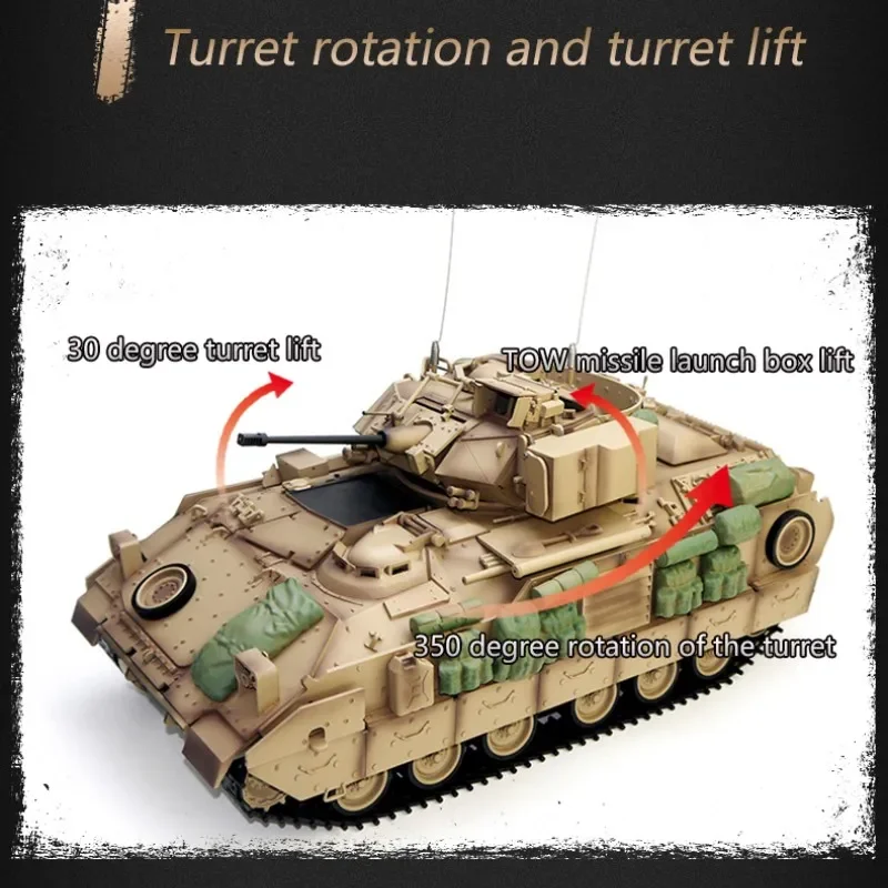 Tank 1/16 M2a2 Infantry 2.4g Smoke Rc Car Simulation Model Acoustic And Optical Tracked Off Road Climbing Birthday Gifts Toys 5