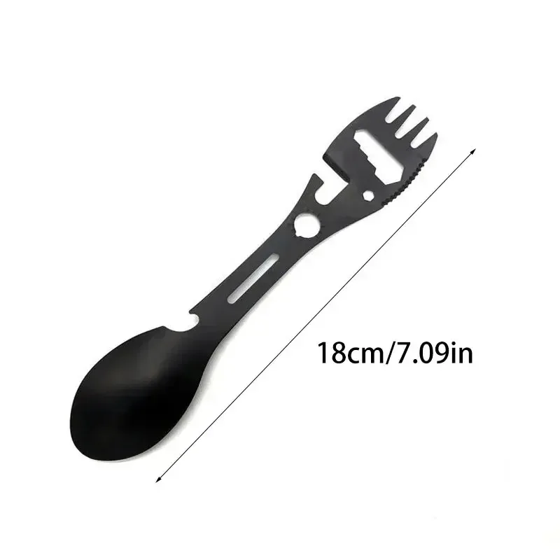 Fork And Spoon Integrated Tool Multi Functional Camping Stainless Steel Portable Outdoor