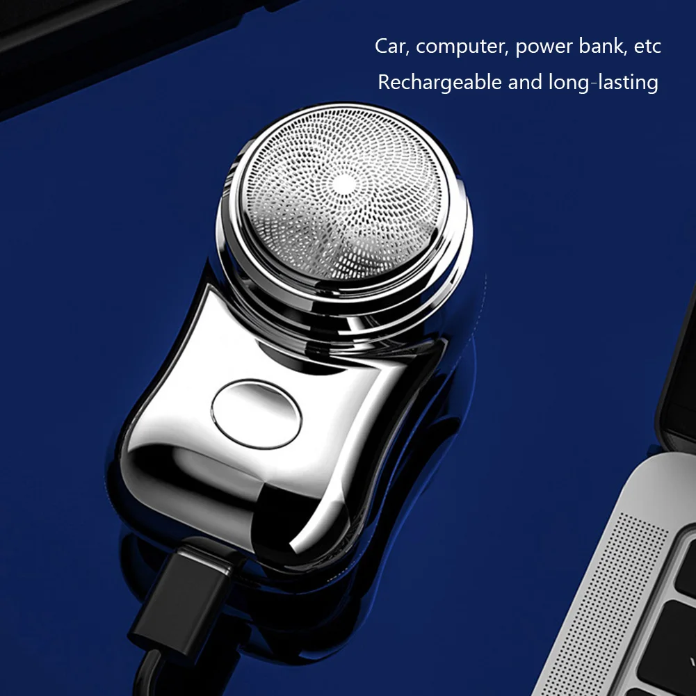 USB 충전식 미니 휴대용 전기 수염 면도기, 야외 캠핑용 경량 저소음 액세서리