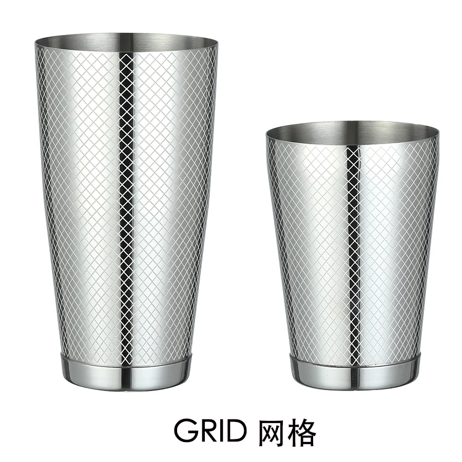 Stainless Steel Dual-Finish Boston Shaker Set - 2-Piece Cocktail Shaker (15 oz & 25 oz)