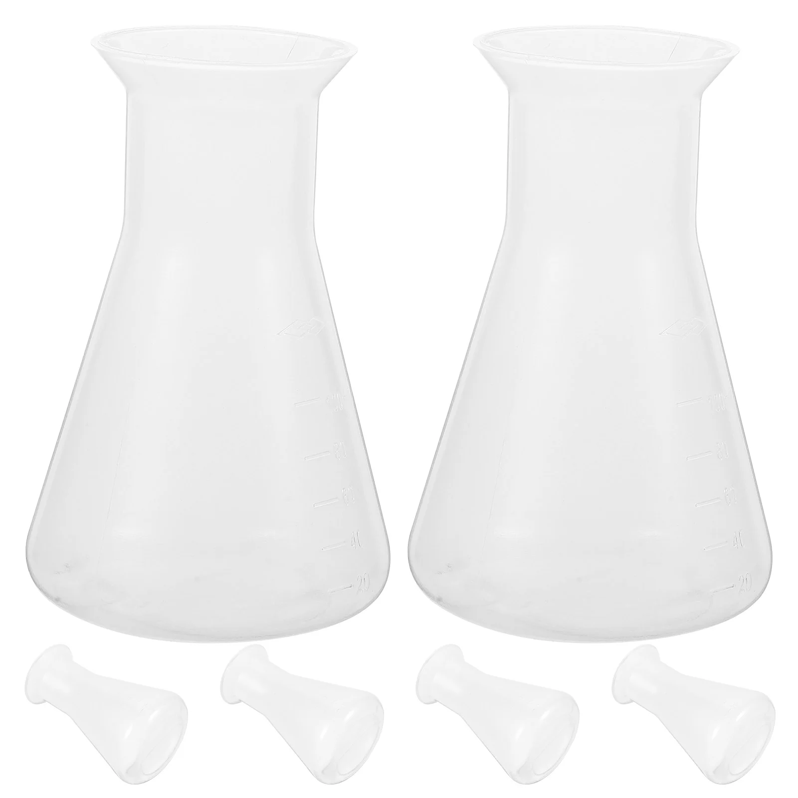 

Laboratory Flask Erlenmeyer 100ml Conical Flasks Graduated Plastic Science Chemistry