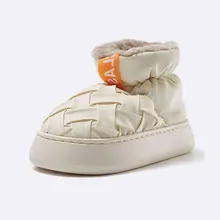  Mo Dou 2023 Warm Women Snow Boots Winter New Style Men's Cotton Slippers Indoor Outdoor High Top Plush Lining Shoes Drop Shop 