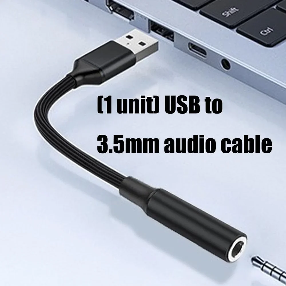 Enhanced Audio USB to 3.5mm Jack Adapter for Headsets and Microphones