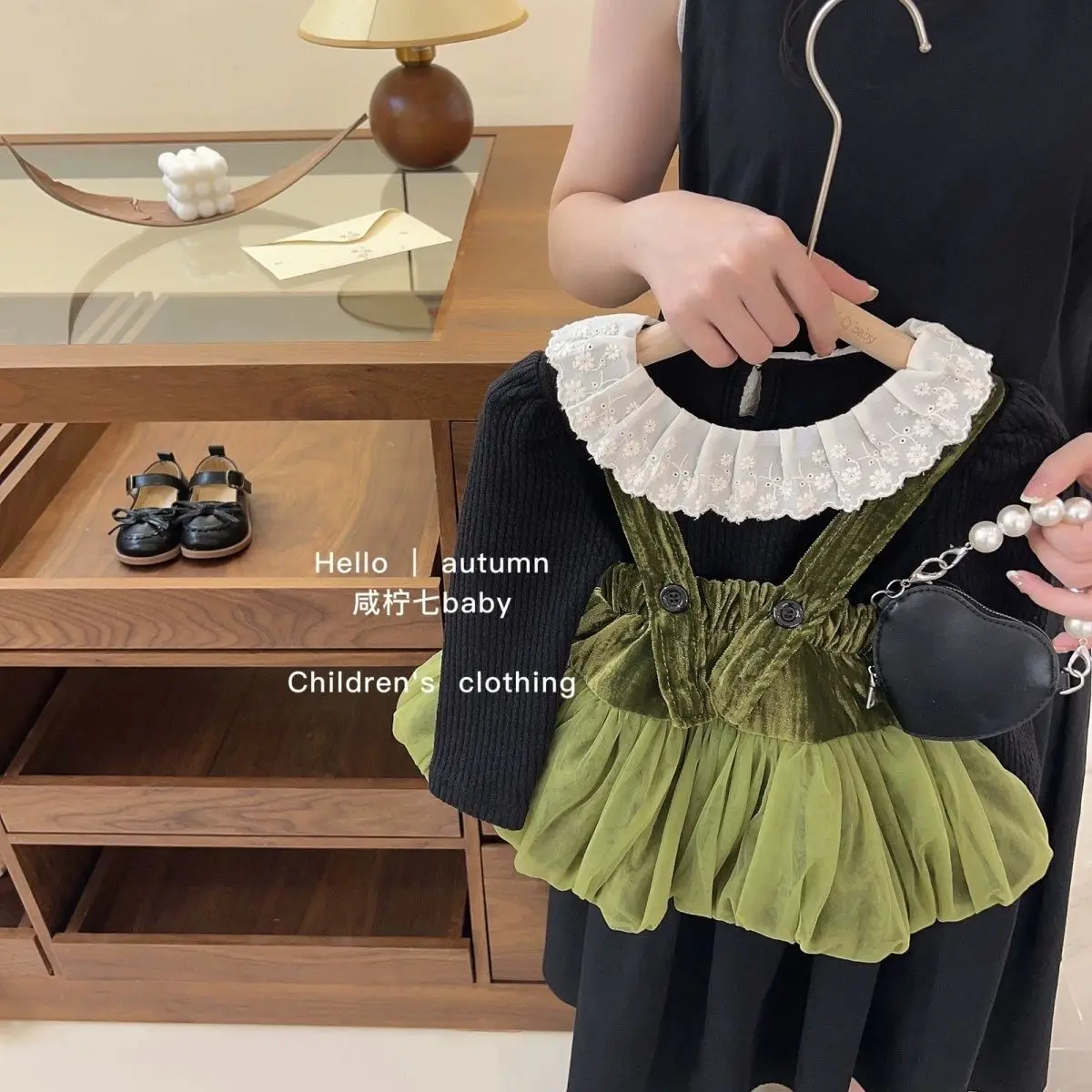 

2 шт., детский хлопковый костюм принцессы на бретельках и рубашка с цветочным кружевом