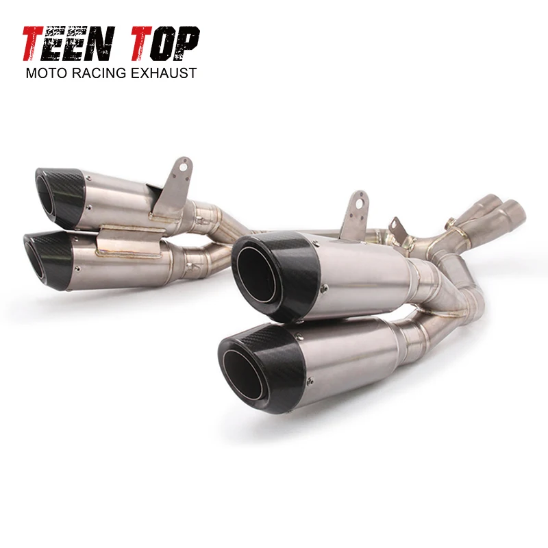 Full System Motorcycle Exhaust Modified Muffler Titanium Alloy Front Middle Link Pipe For Kawasaki Z1000 Z1000SX 2010 - 2019 - Image 3