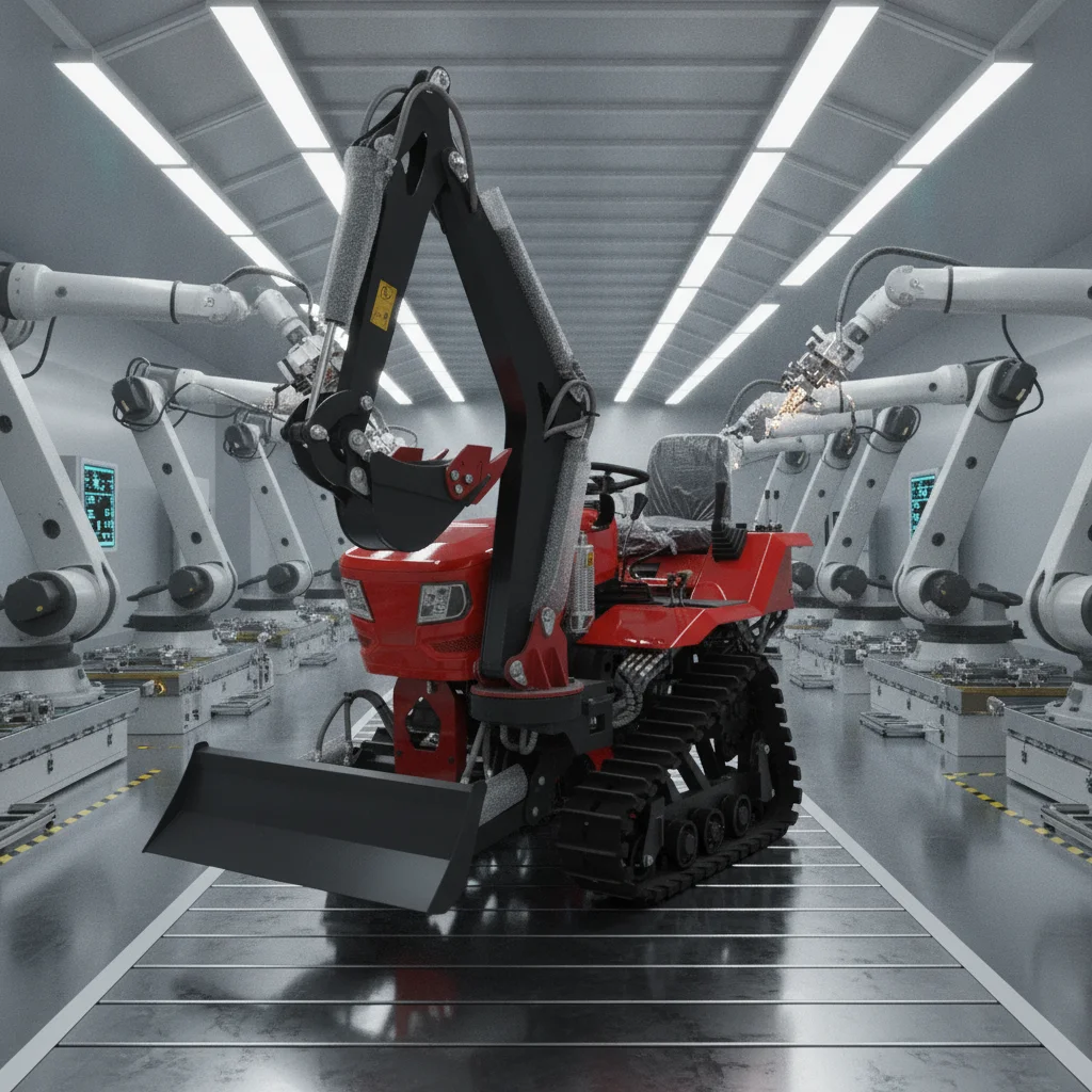 25 PS Mini-Raupentraktor-Bagger-Kombination Diesel Multifunktional für Kleine Baustellen Landwirtschaft Gartenbau CE EPA Zertifiziert