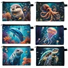 Otter Octopus Dolphin Jellyfish Turtle Cosmetic Case Women Makeup Bag Lipstick Napkin Phone Storage Bags Ladies Toiletries Bag 1