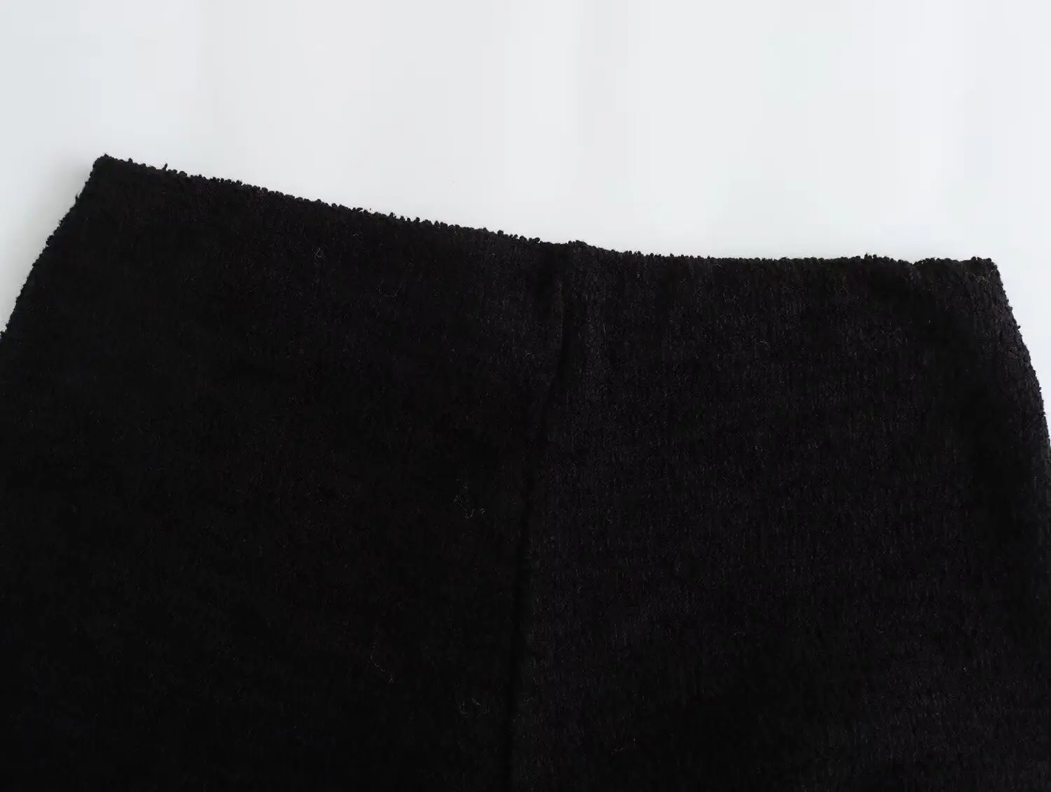 Withered Textured Wide Leg Pants Winter Trousers Women French  Casual Pants Vintage Jacquard High Waist Black
