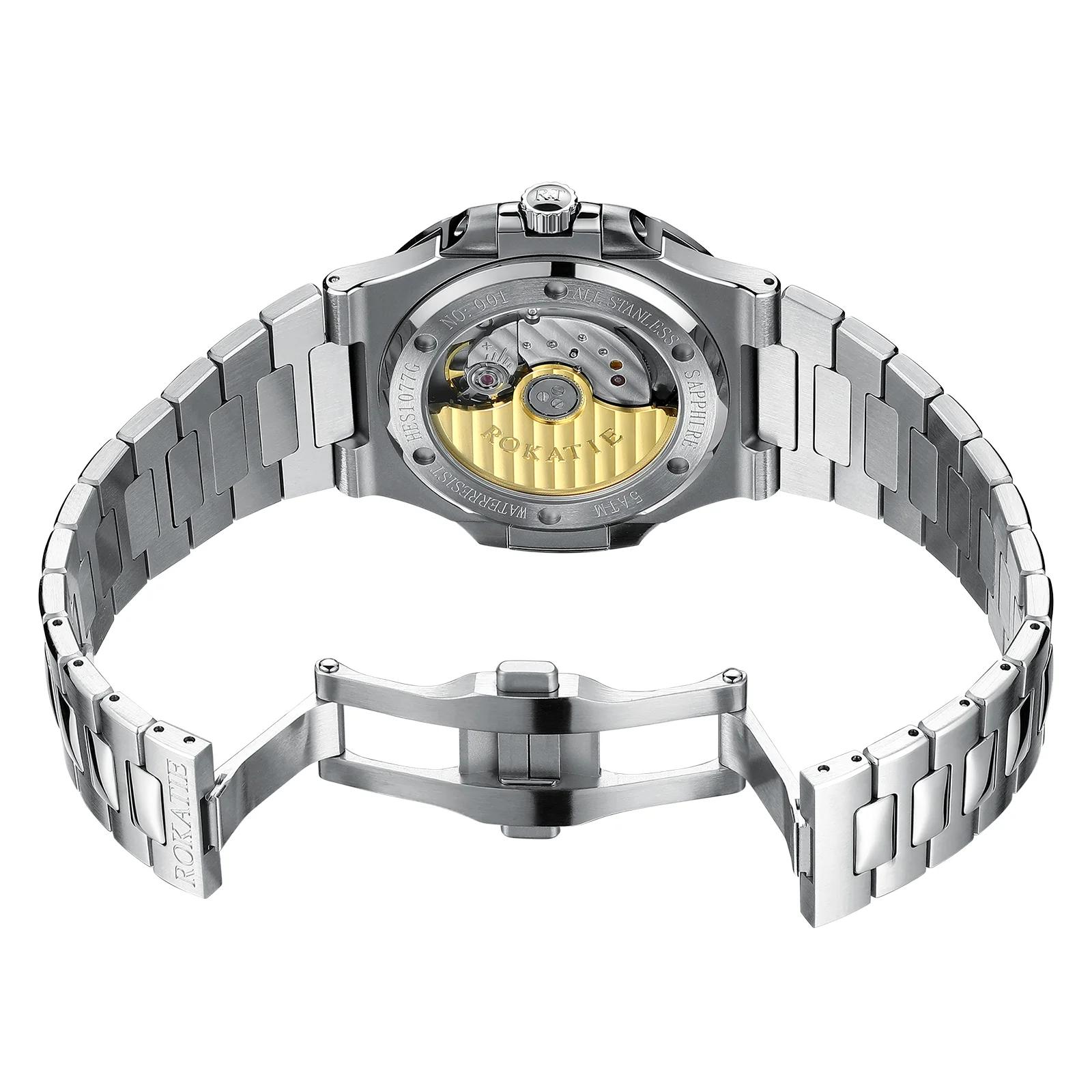 ROKATIE 2024 Luxury 9015 Japanese Movement Stainless Steel Watch 38mm Case Luminous Feature Day 50m Waterproof New Release 5