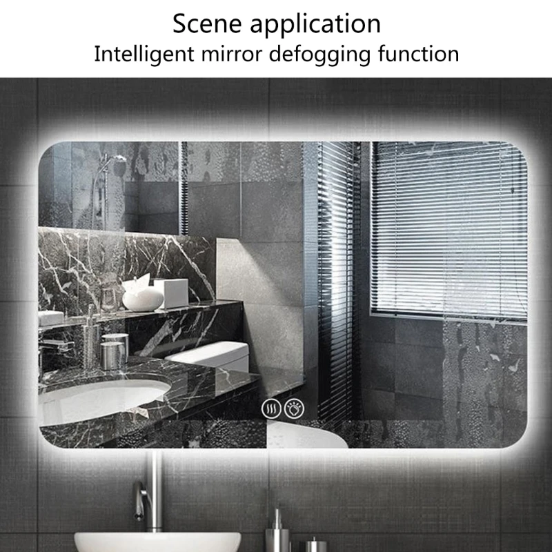 Anti Fog Window Clear Waterproof Makeup Mirror Protective Electronic Heating Film 110V Bathroom Shower Mirror Heated Pad Mirror 3