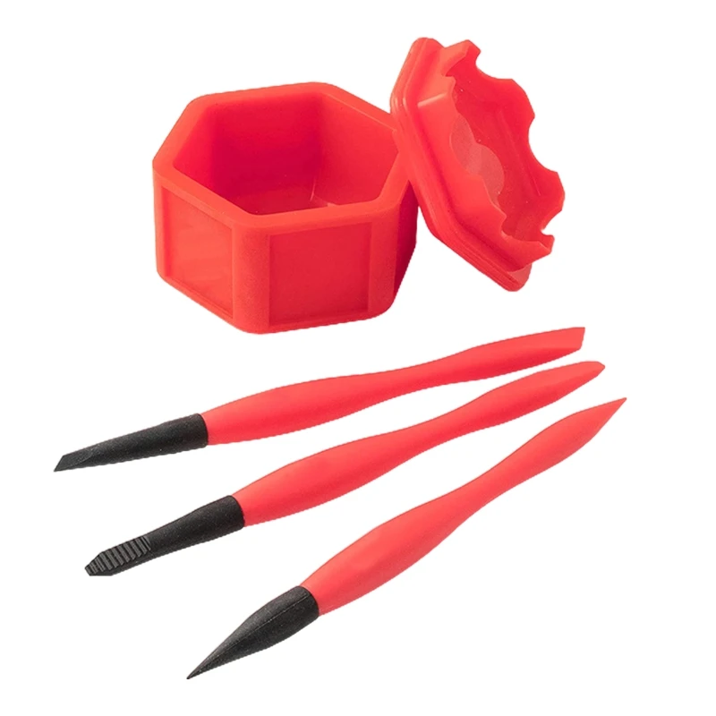 Professional Silicone Glue Micro Silicone Brushes & Pot Fitting for  Woodworking Arts Crafts 4 Pieces/set