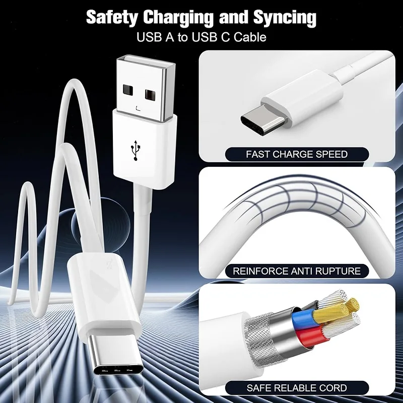 High-Speed 30W USB-A to USB-C Charging Cable with Data Sync - Available in 1M, 2M, 3M Lengths