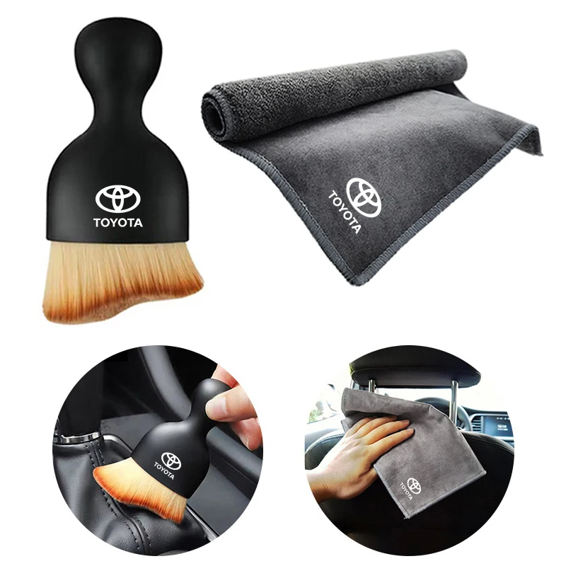Car Cleaning Brush Soft Tool Dust Remover Suede Wash Towel For Toyota Corolla Prius Yaris Rav4 CHR Aygo