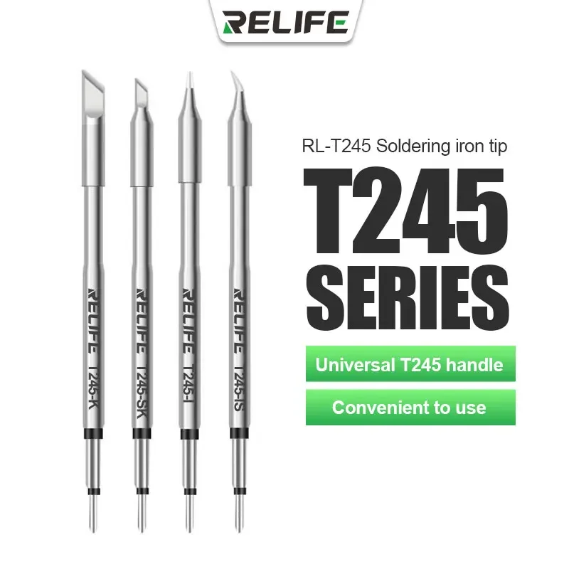 

RELIFE RL-T245 Tips Universal JBC C245 Soldering Iron Tip Compatible For Xsoldering T245 Soldering Station GVM T245 Hand