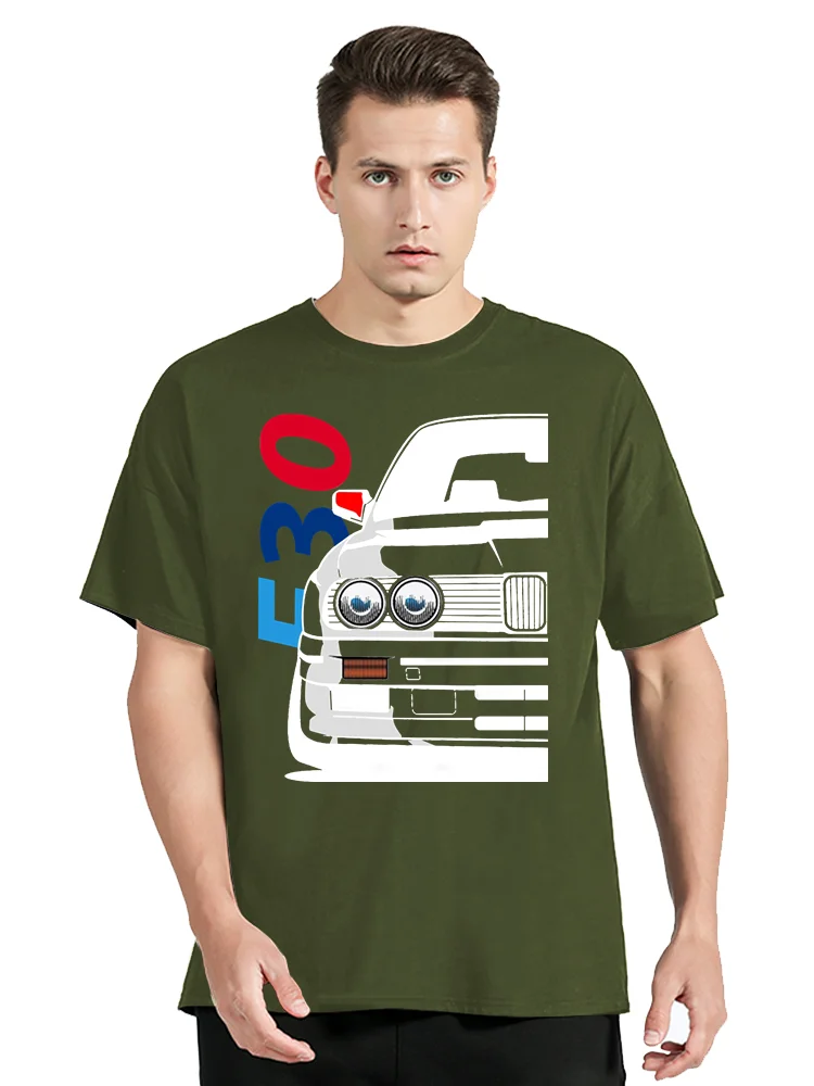 Vintage coole Automobil Liebe E30 E32 Auto klassischen Druck T-Shirt O-Ausschnitt Baumwolle T-Shirt Herren bekleidung übergroße T-Shirt Tops – Detail 3