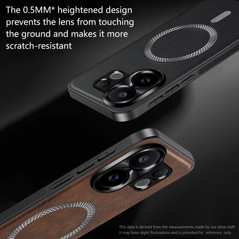 Magnetic Elegant Leather Wear-Resistant Non-Slip Phone Case with Full Lens Coverage