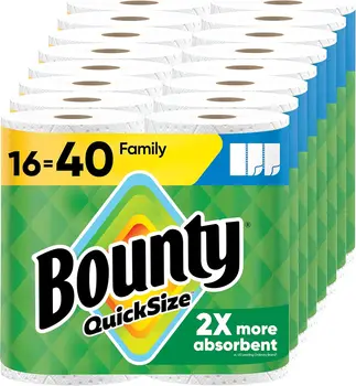 Quick-Size Paper Towels, White, 16 Family Rolls = 40 Regular Rolls 1