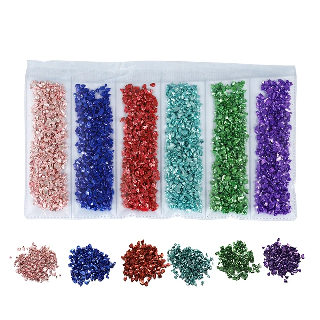 20/50g Glass Metal Crushed Stone Filler DIY Table Decoration Cake Fruit Coaster Filling Decorative Crystal For Epoxy Resin Mold Set 16