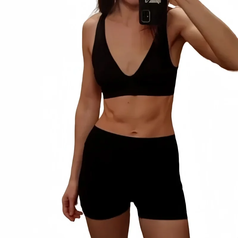 Women Lingerie Set Sexy Bra Set Women Underwear Set Women Seamless Bra Set Female Sport Underwear Vneck Bralette Tops Sexy Lingerie Unlined Brassiere Set Stretchy Girls Crop Tops